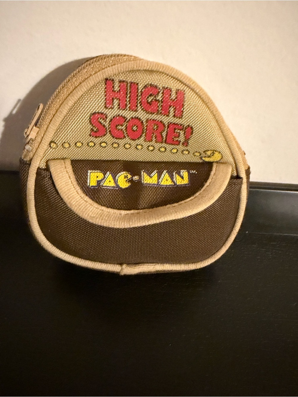 Pac-Man High Score Brown Coin Pouch Vintage 1980